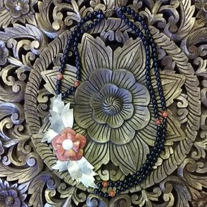 Vintage Coral & Shell Statement Necklace